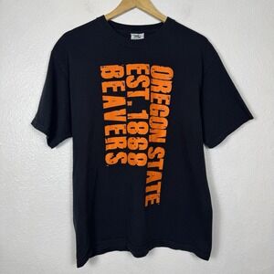 Vintage TLC Oregon State Beavers Shirt Mens Large Cotton Black Tee Shirt‎ Y2K